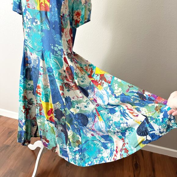 Orientique Naturally Australian Vintage Patchwork Maxi Dress Women's Size XS - Picture 3 of 11